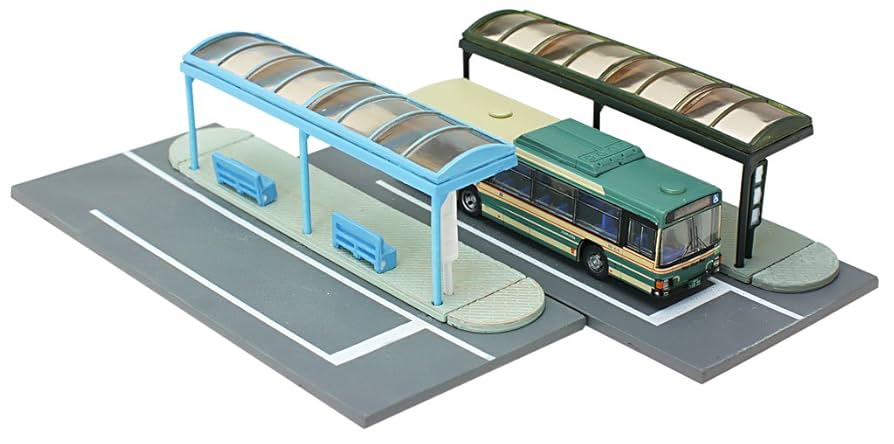 海が見えるバス停　ジオラマ Nゲージ 1/150 バス停 ミニチュア ジオラマに 鉄道模型